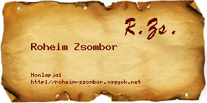 Roheim Zsombor névjegykártya